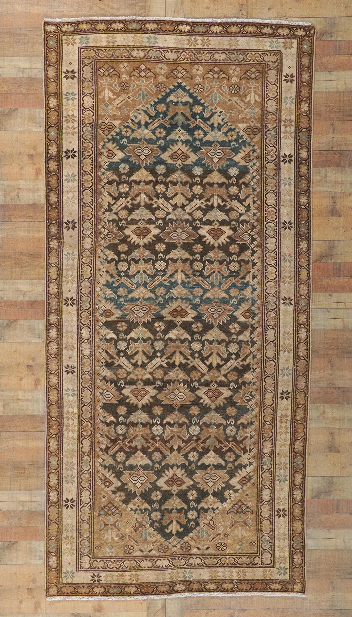 Distressed Antique Persian Malayer Hallway Rug For Sale 2