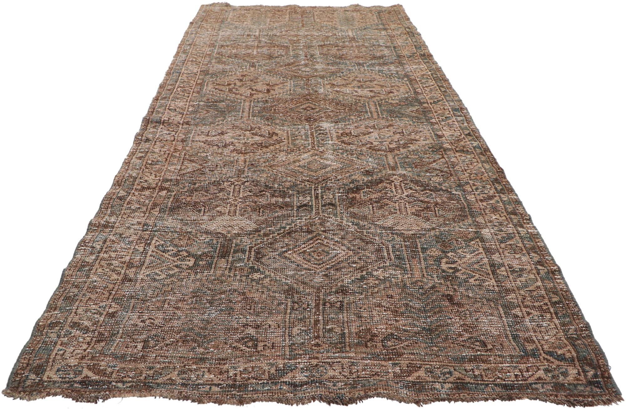 Hand-Knotted Antique Persian Malayer Hallway Runner For Sale