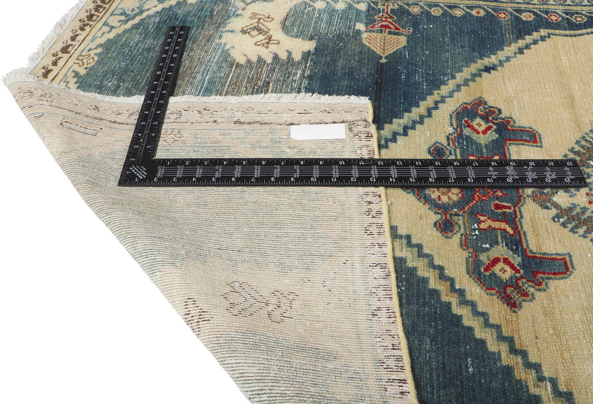 Wool Distressed Antique Persian Malayer Hallway Runner For Sale