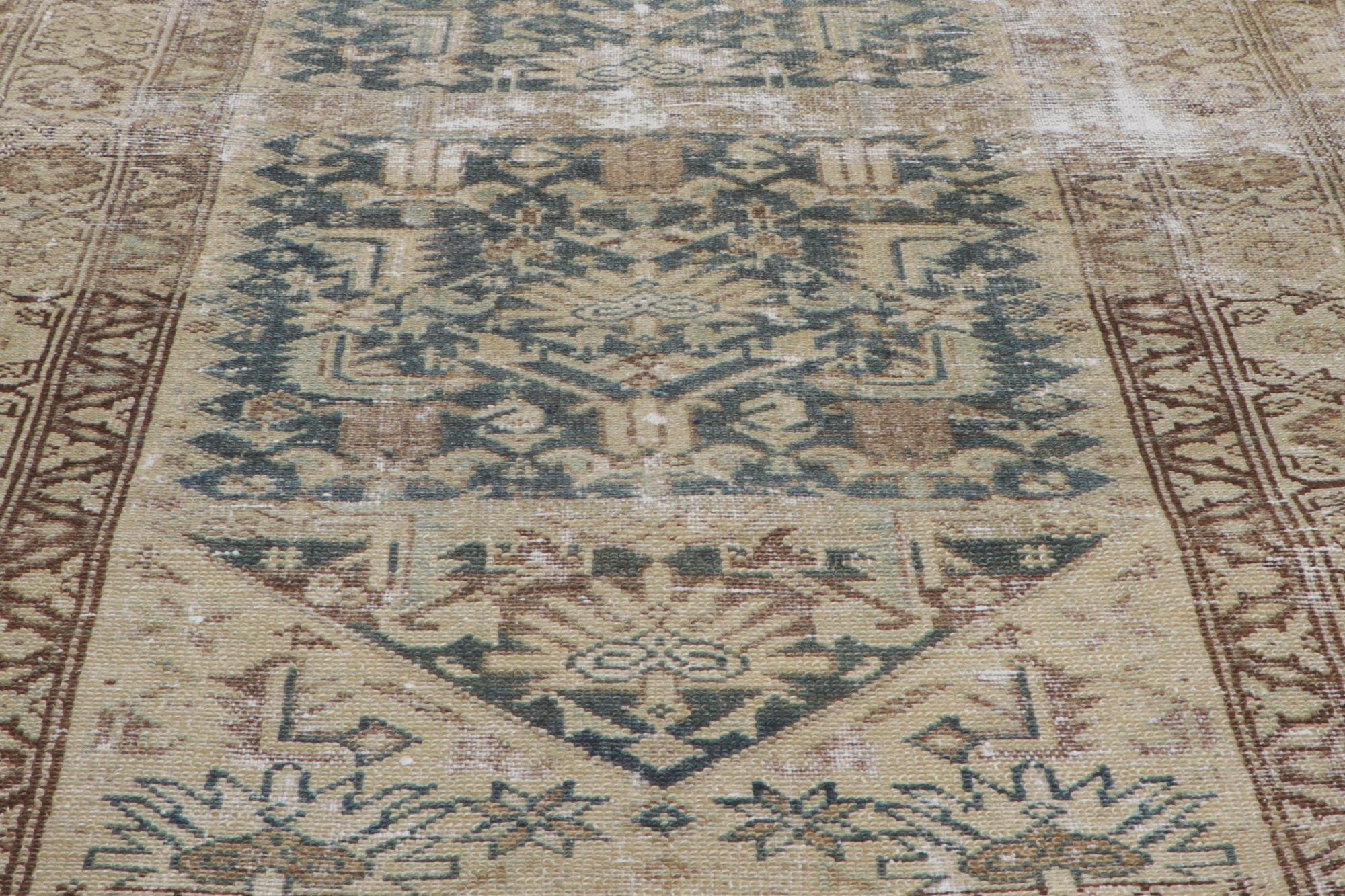 20th Century Distressed Antique Persian Malayer Hallway Runner with Herati Design For Sale
