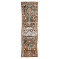 Distressed Antique Persian Malayer Rug Carpet Runner