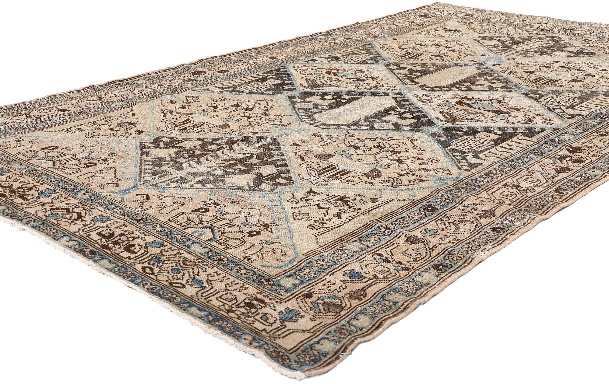 Alfombra persa malayer de 1910 envejecida con estilo moderno en venta 1