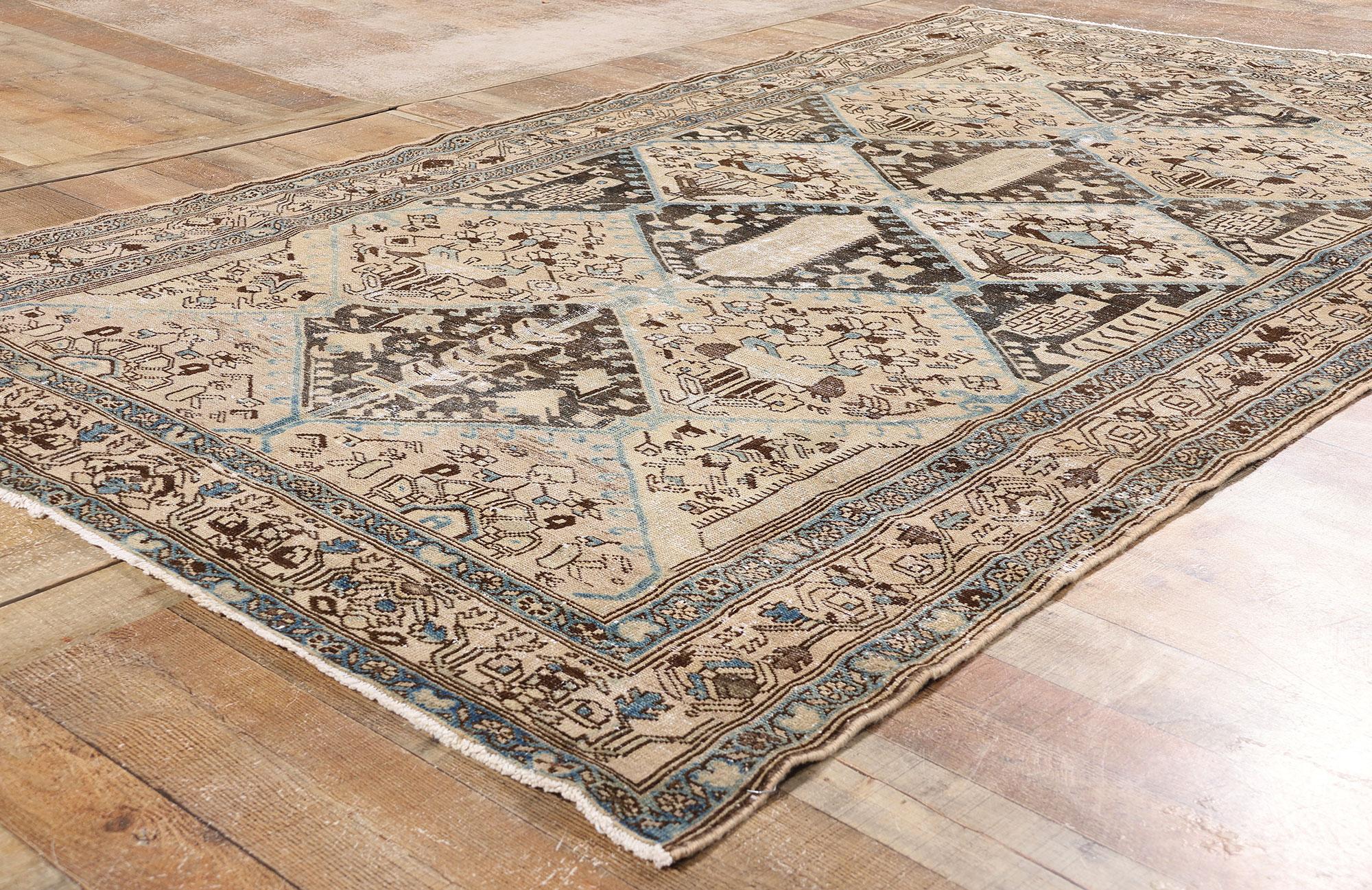 Alfombra persa malayer de 1910 envejecida con estilo moderno en venta 2