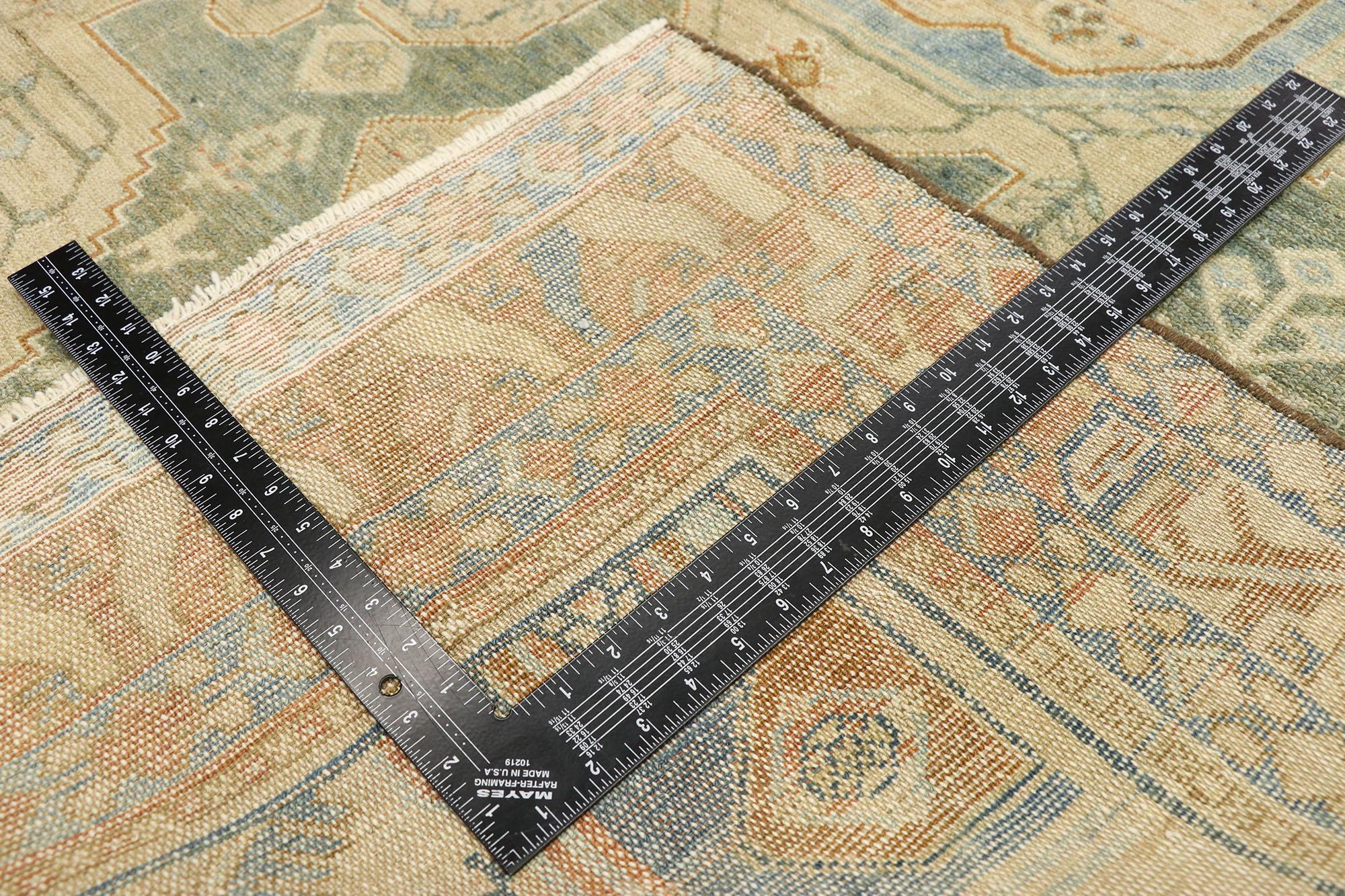 20th Century Distressed Antique Persian Malayer Rug with Arts & Crafts Rustic Style For Sale