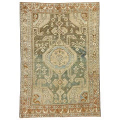 Distressed Antique Persian Malayer Rug with Arts & Crafts Rustic Style