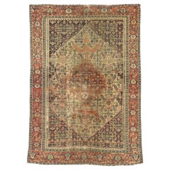 Distressed Antique Persian Malayer Rug with Modern Rustic Industrial Style