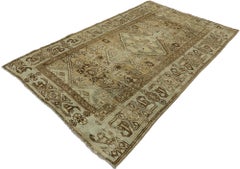 Distressed Antique Persian Malayer Rug with Modern Rustic Tribal Style