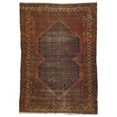 Distressed Antique Persian Malayer Rug with Rustic Artisan and Industrial Style