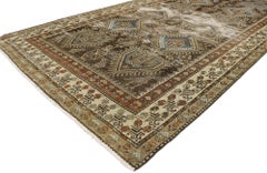 Distressed Antique Persian Malayer Rug with Rustic Artisan Tribal Style