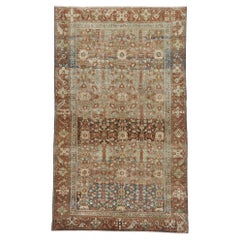 Distressed Antique Persian Malayer Rug with Rustic Belgian Style