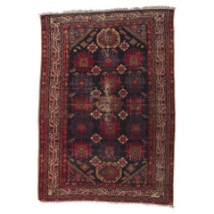 Distressed Antique Persian Malayer Rug with Tribal Style