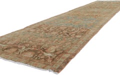 Antique-Worn Persian Malayer Rug, Earth-Tone Elegance Meets Relaxed Refinement