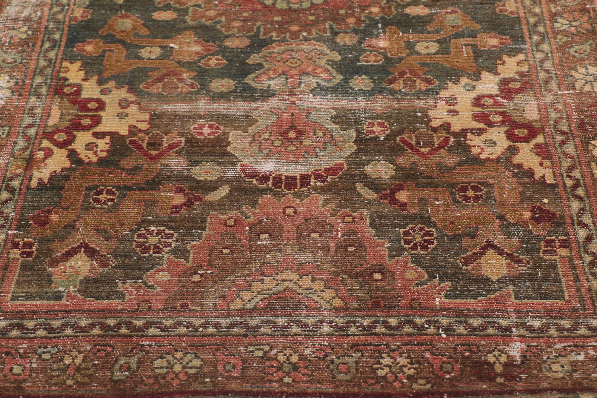 Distressed Antique Persian Malayer Runner In Distressed Condition For Sale In Dallas, TX