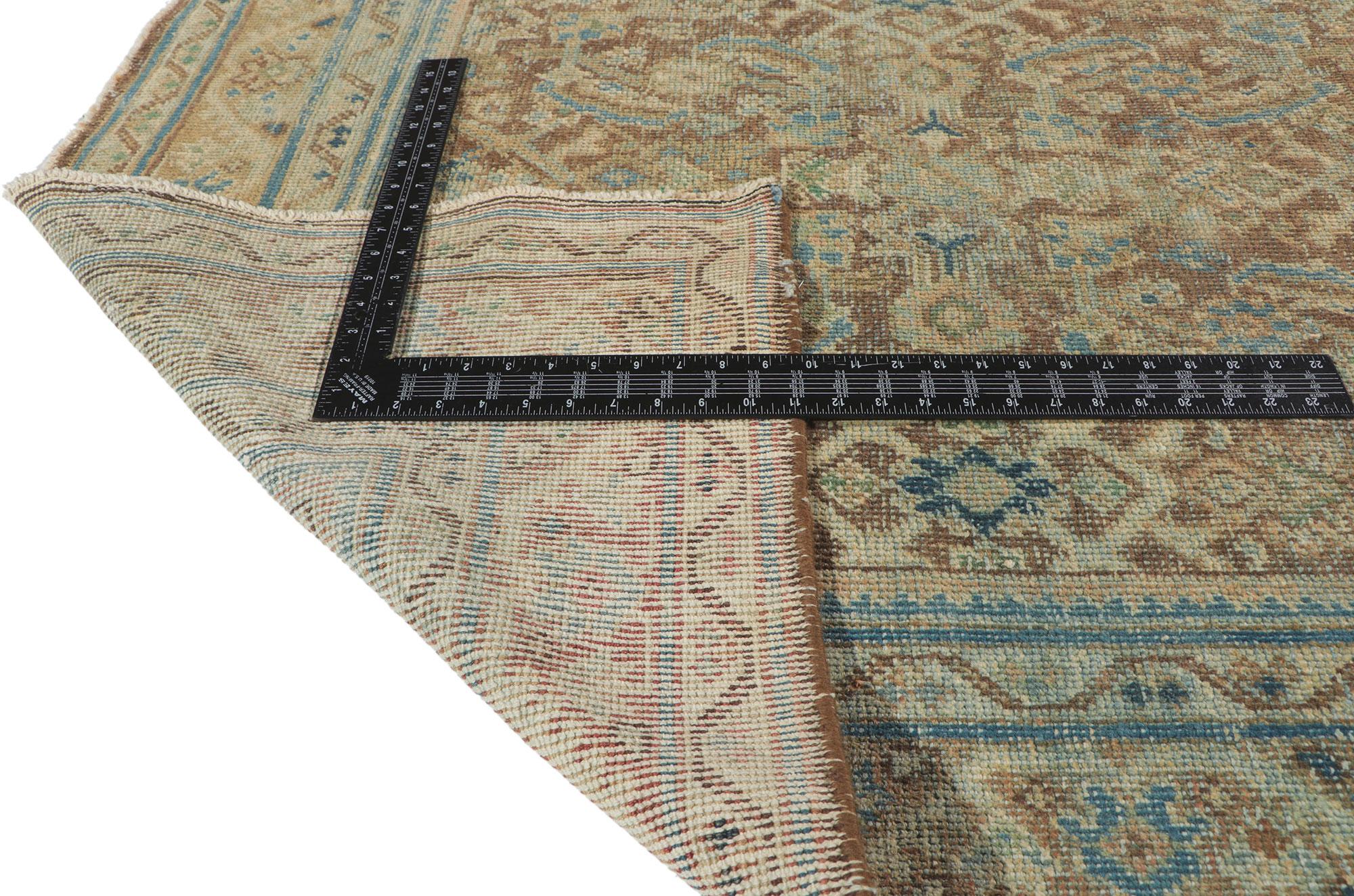 Noué à la main Tapis de course persan ancien en détresse Malayer en vente