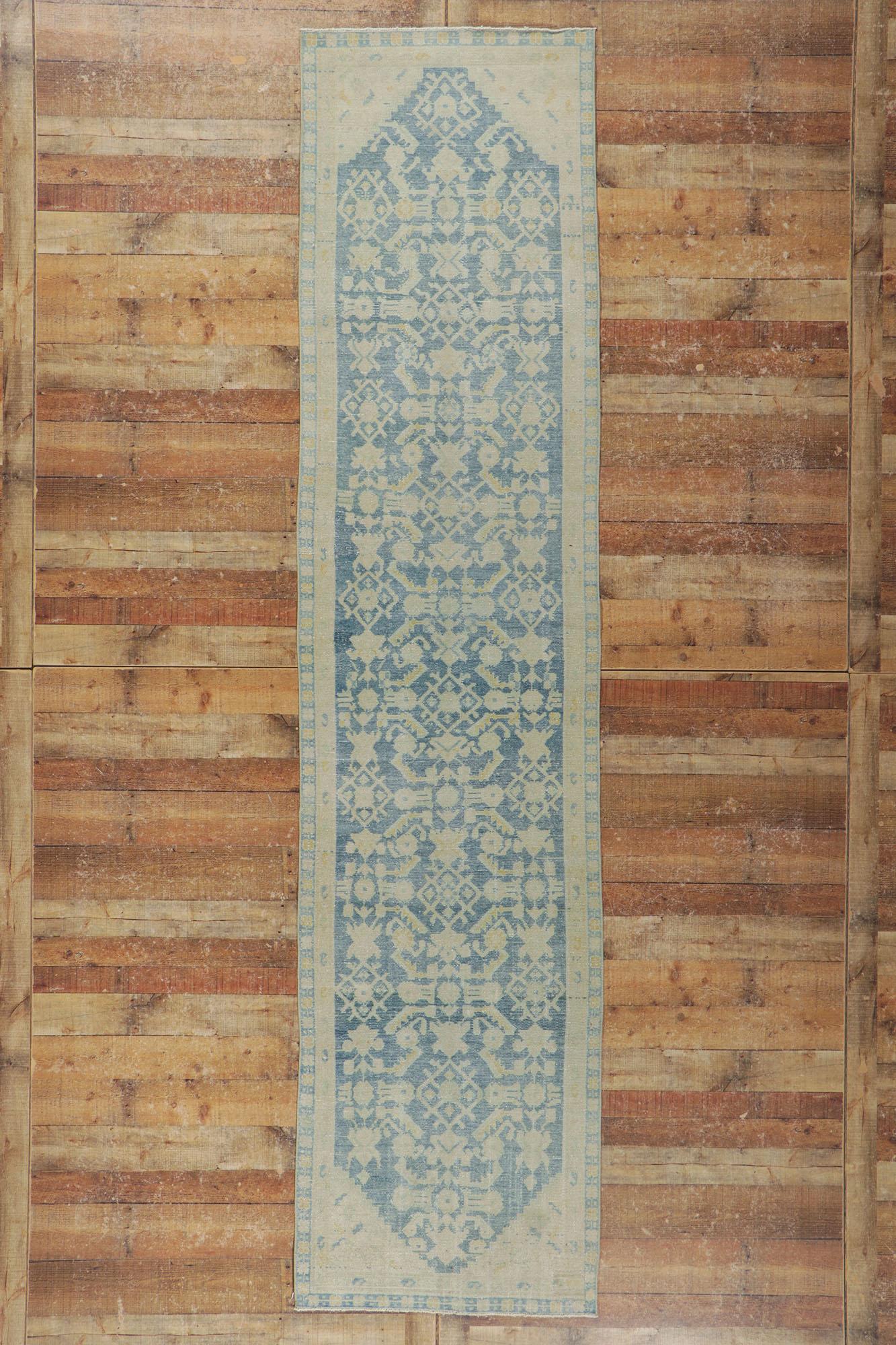 Distressed Antique Persian Malayer Runner For Sale 2