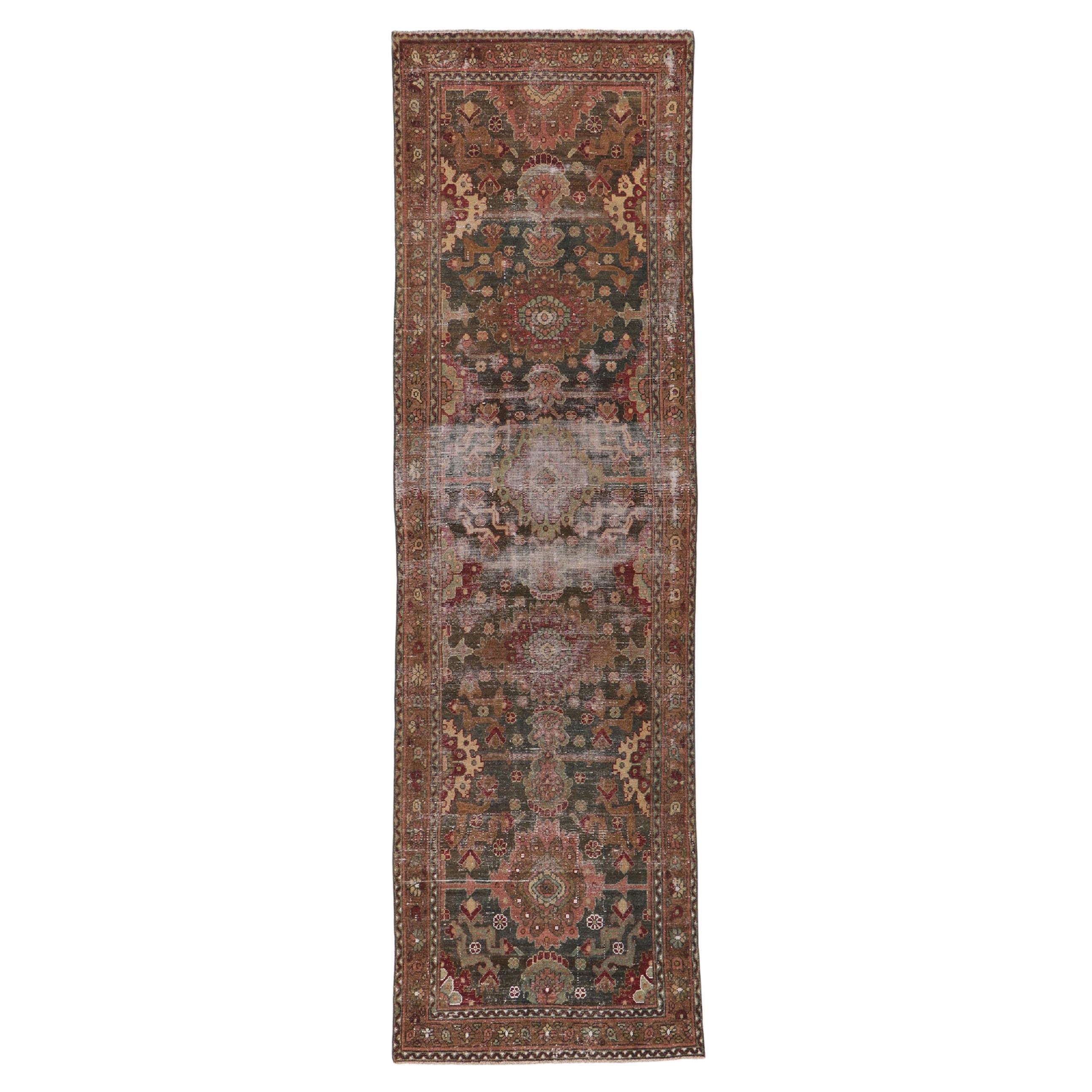 Distressed Antique Persian Malayer Runner