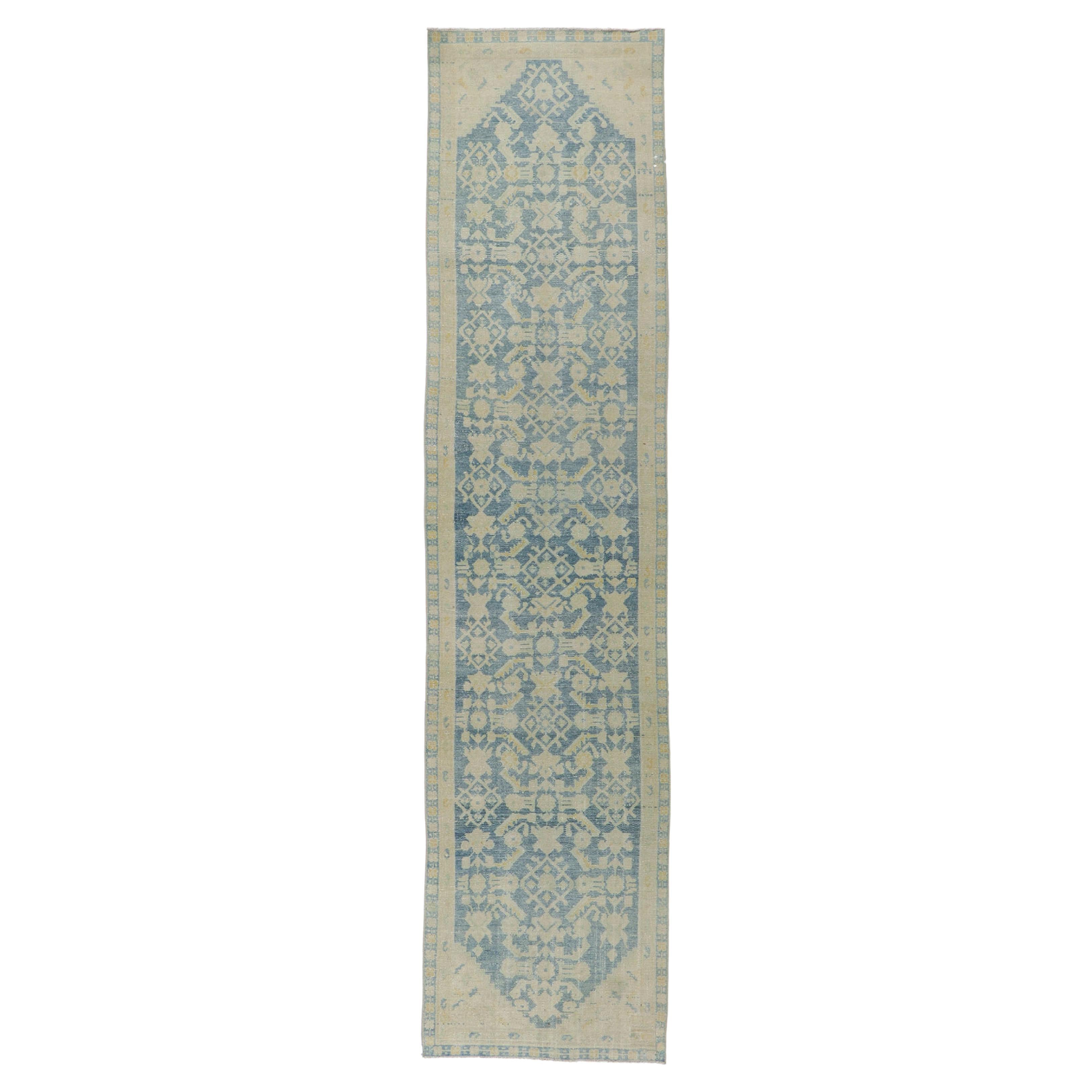 Distressed Antique Persian Malayer Runner For Sale