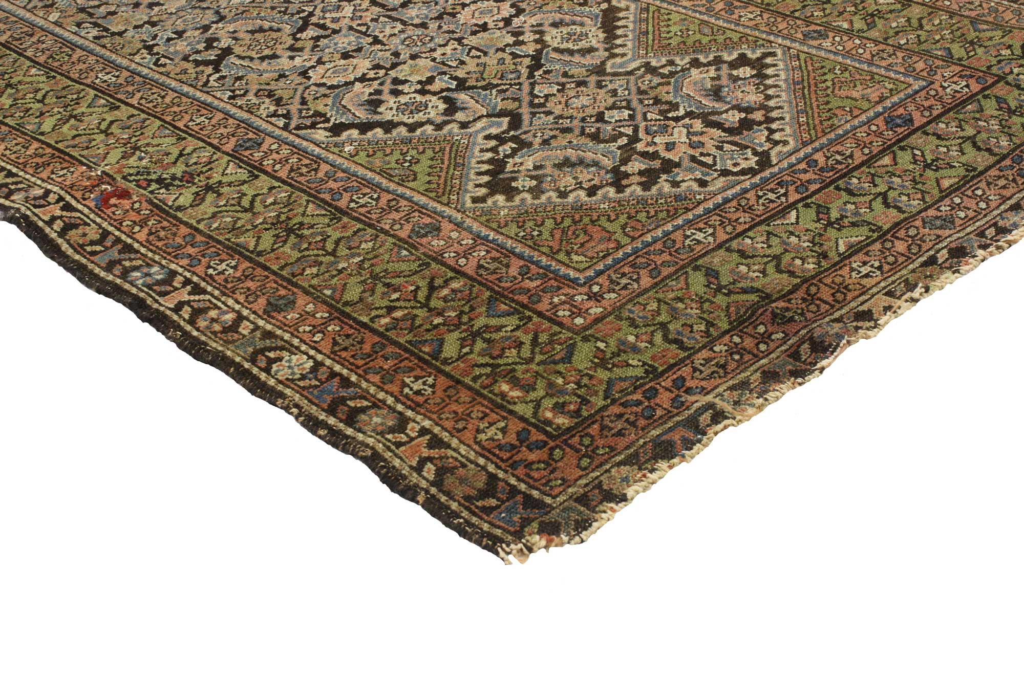 Antiker persischer Malayer Teppich Teppich Läufer (Handgeknüpft) im Angebot