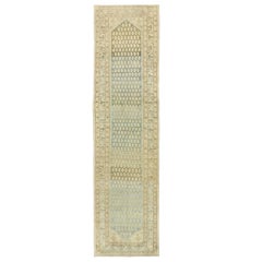 Distressed Antique Persian Malayer Runner with British Colonial Style
