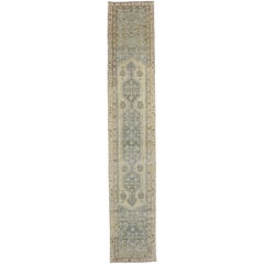 Distressed Antique Persian Malayer Runner with French Provincial Style