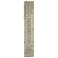 Distressed Antique Persian Malayer Runner with French Provincial Style