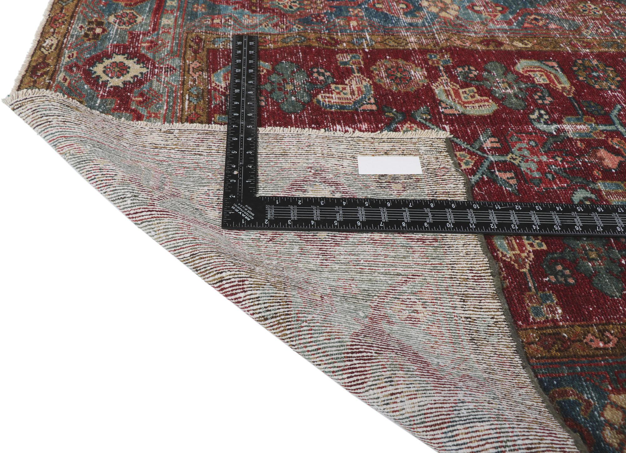 20th Century Distressed Antique Persian Malayer Runner with Herati Pattern For Sale