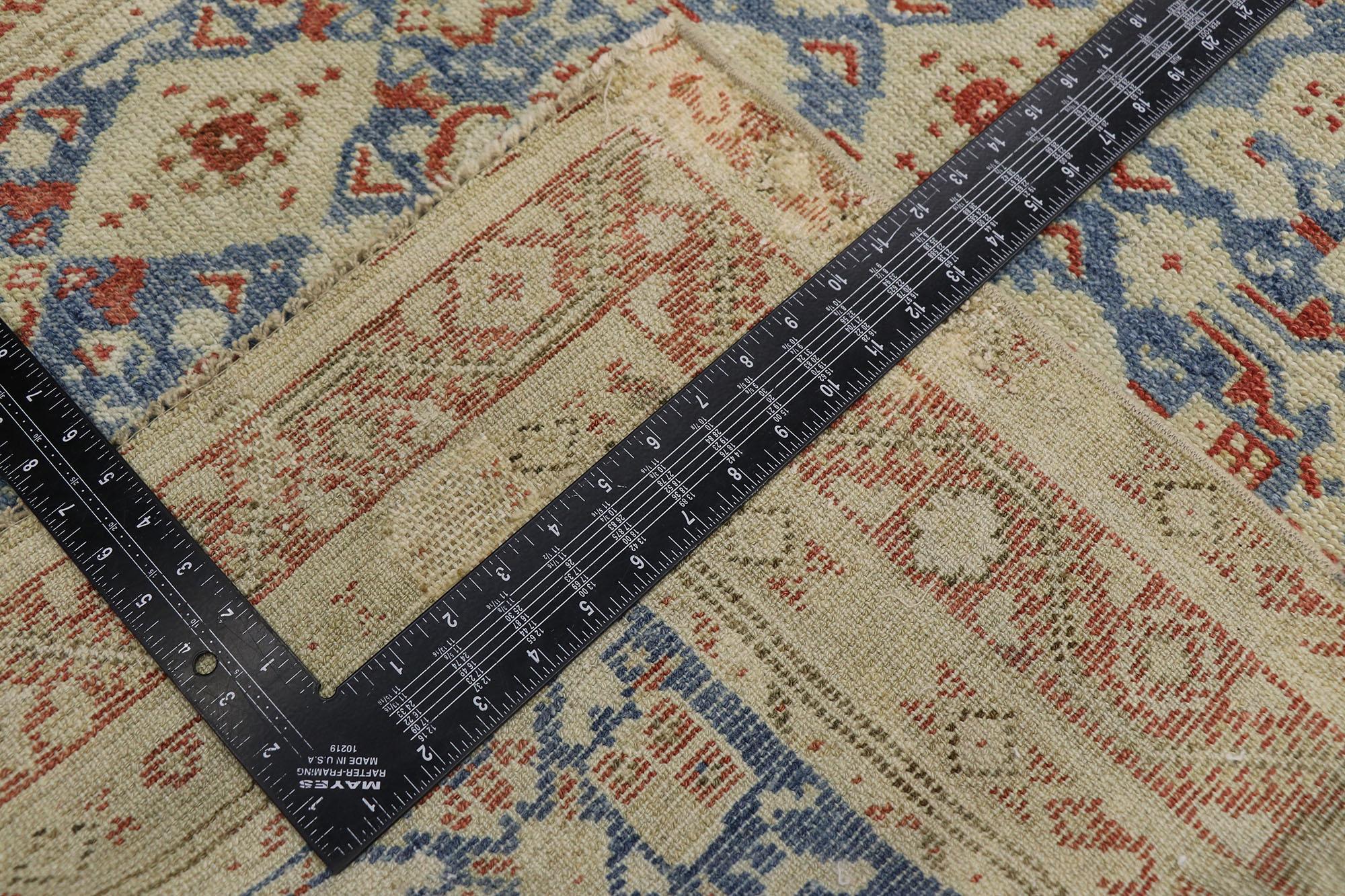 Antiker blauer persischer Malayer-Teppich-Läufer, 03'02 x 19'00 im Zustand „Starke Gebrauchsspuren“ im Angebot in Dallas, TX