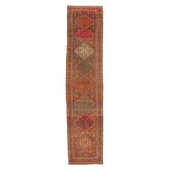 Distressed Antique Persian Malayer Runner with Tribal Style