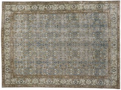 Distressed Antique Persian Mashhad Rug
