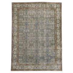 Distressed Antique Persian Mashhad Rug 