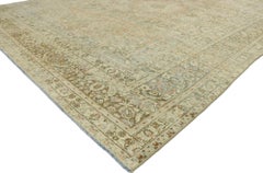 1910's Persian Mashhad Carpet with Modern Rustic Cotswold Cottage Style