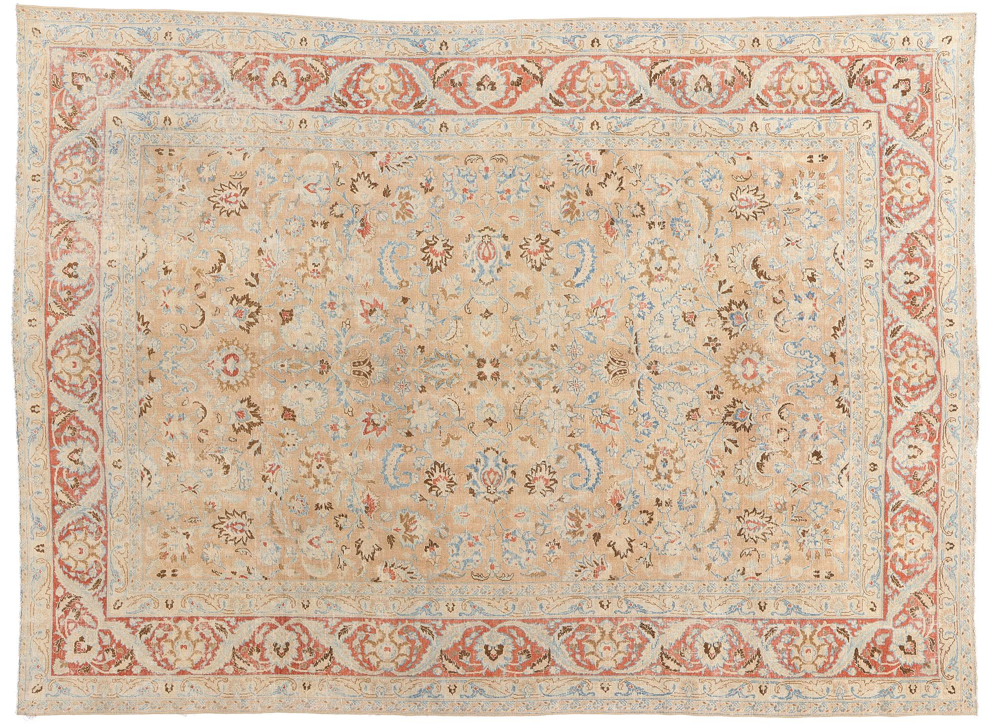 Distressed Antique Persian Mood Carpet with Rustic Modern Style For Sale 4