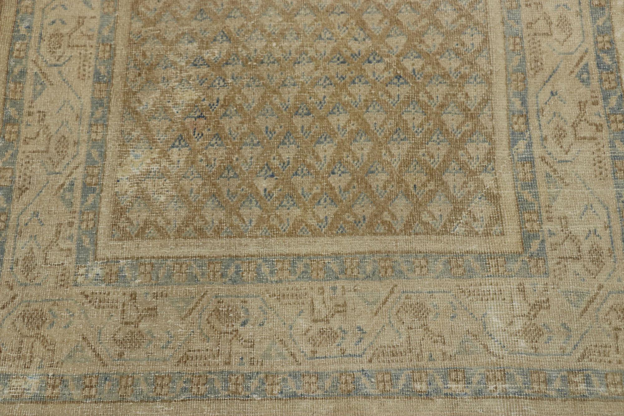Distressed Antique Persian Saraband Runner with Mir Boteh Design In Good Condition In Dallas, TX