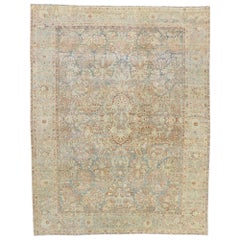Distressed Antique Persian Sarouk Rug with Rustic Italian Style