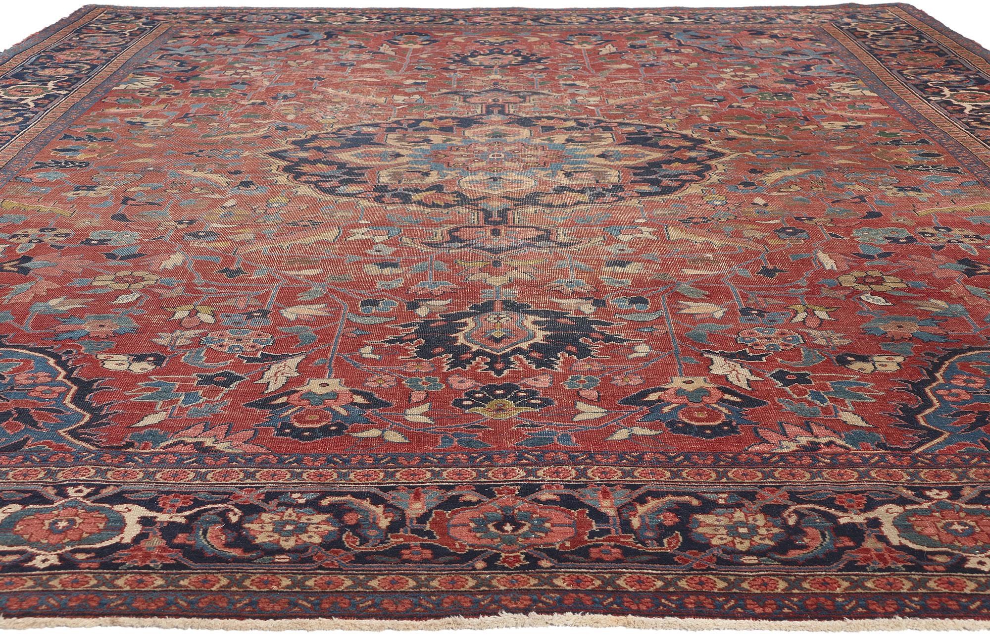 Serapi Fin du 19e siècle - Tapis serapi persan ancien de style traditionnel en vente