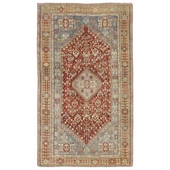 Distressed Antique Persian Shiraz Design Rug with Rustic Jacobean Tribal Style