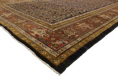Distressed Antique Persian Sultanabad Palace Rug with Industrial Artisan Style
