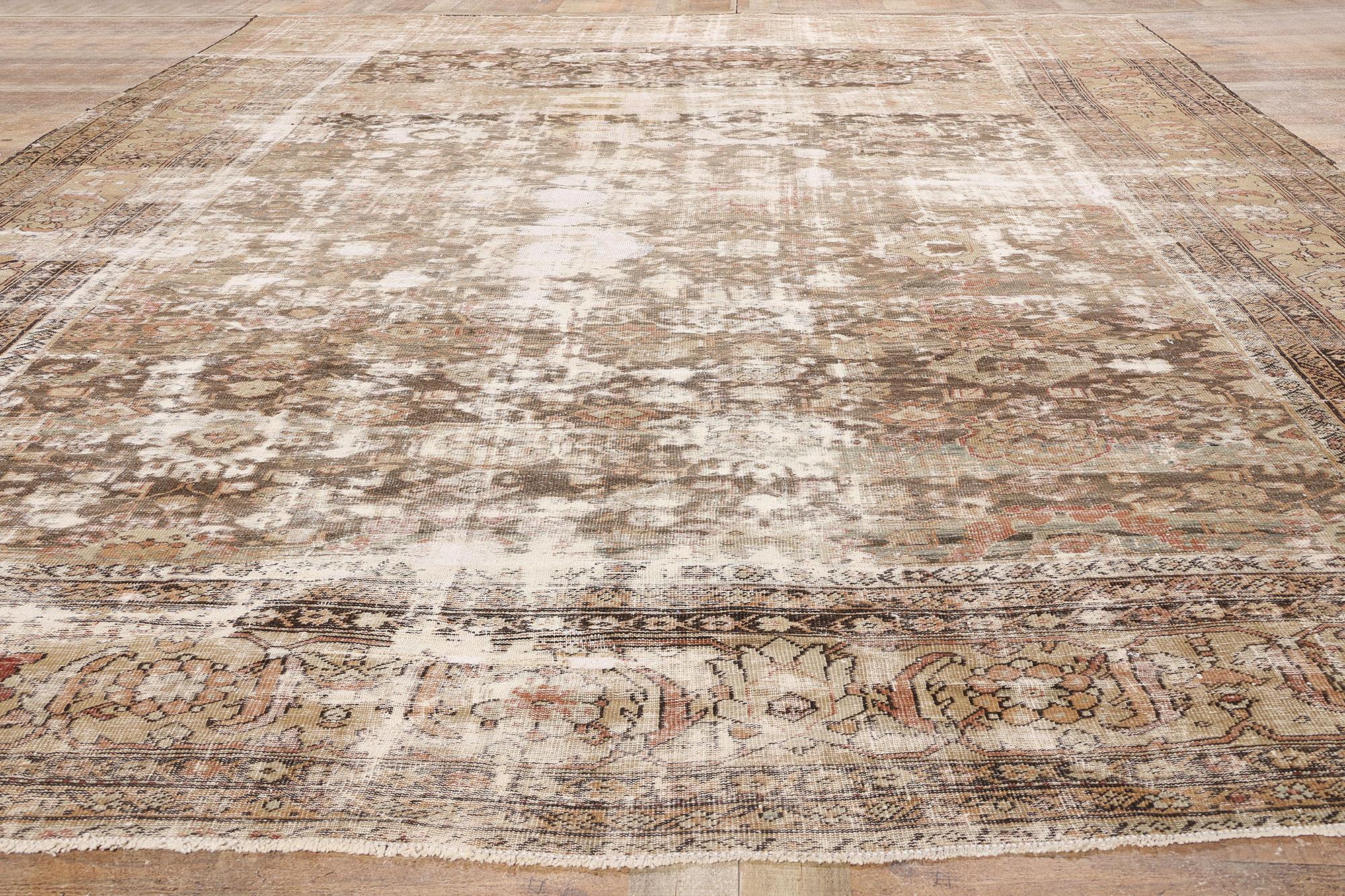 Antiker persischer Sultanabad-Teppich im Stil des späten 19. Jahrhunderts im Used-Look mit modernem Stil im Angebot 2