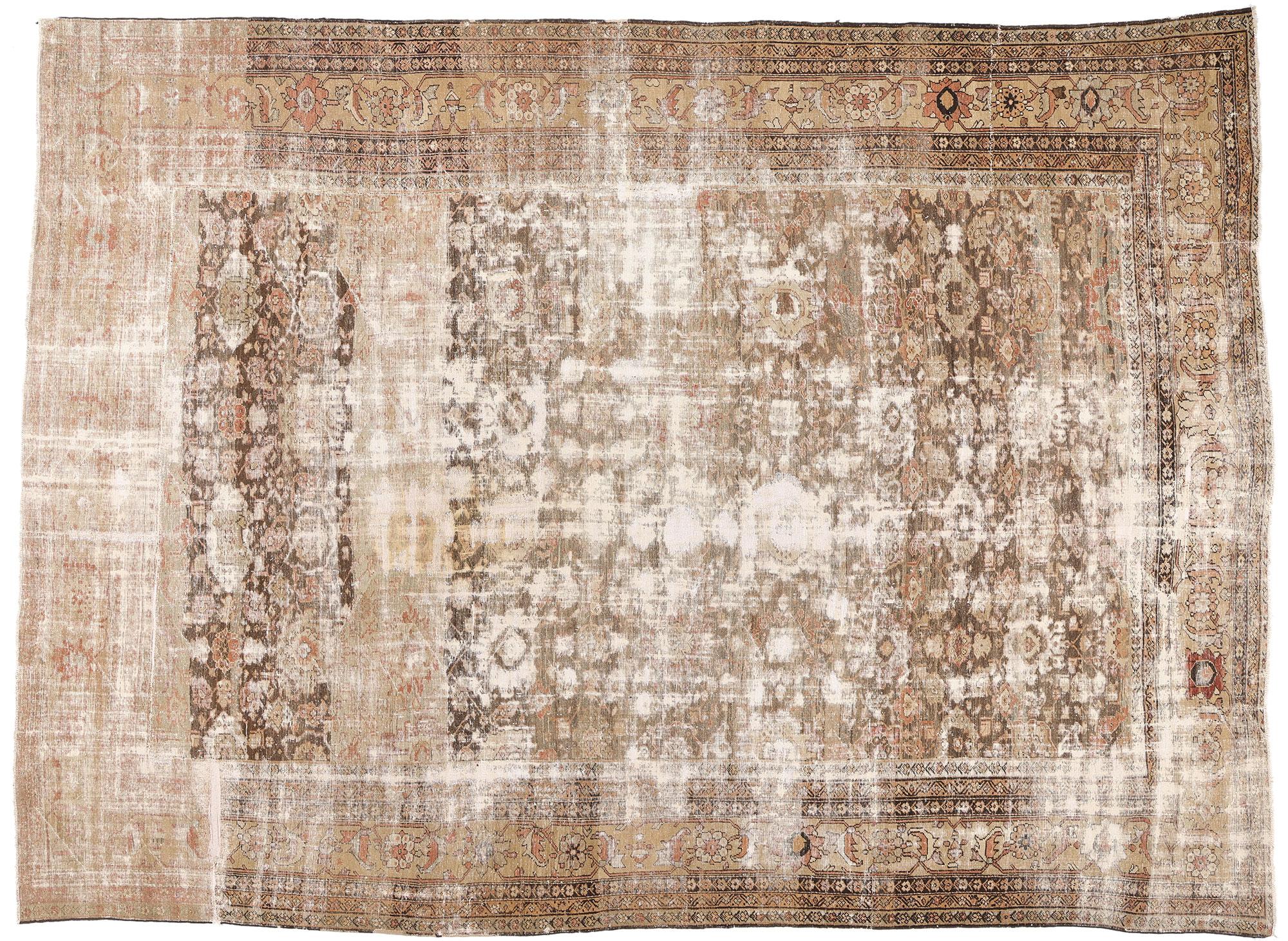 Antiker persischer Sultanabad-Teppich im Stil des späten 19. Jahrhunderts im Used-Look mit modernem Stil im Angebot 4