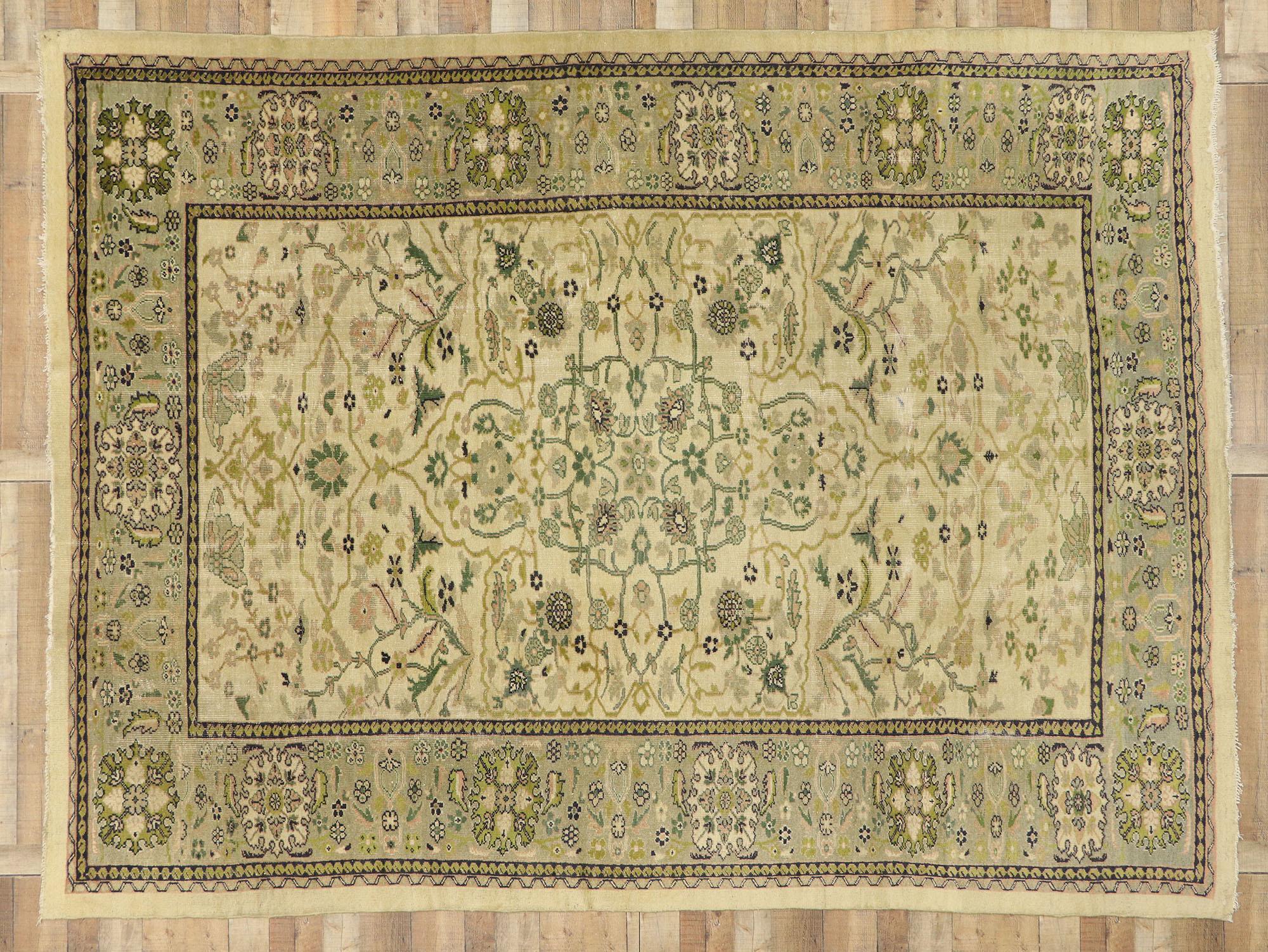 Wool Late 19th Century Antique Persian Sultanabad Carpet with Traditional Style For Sale