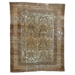 Distressed Used Persian Sultanabad Rug with Modern Rustic Industrial Style