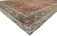 Distressed Antique Persian Bibikabad Rug with Modern Rustic Style