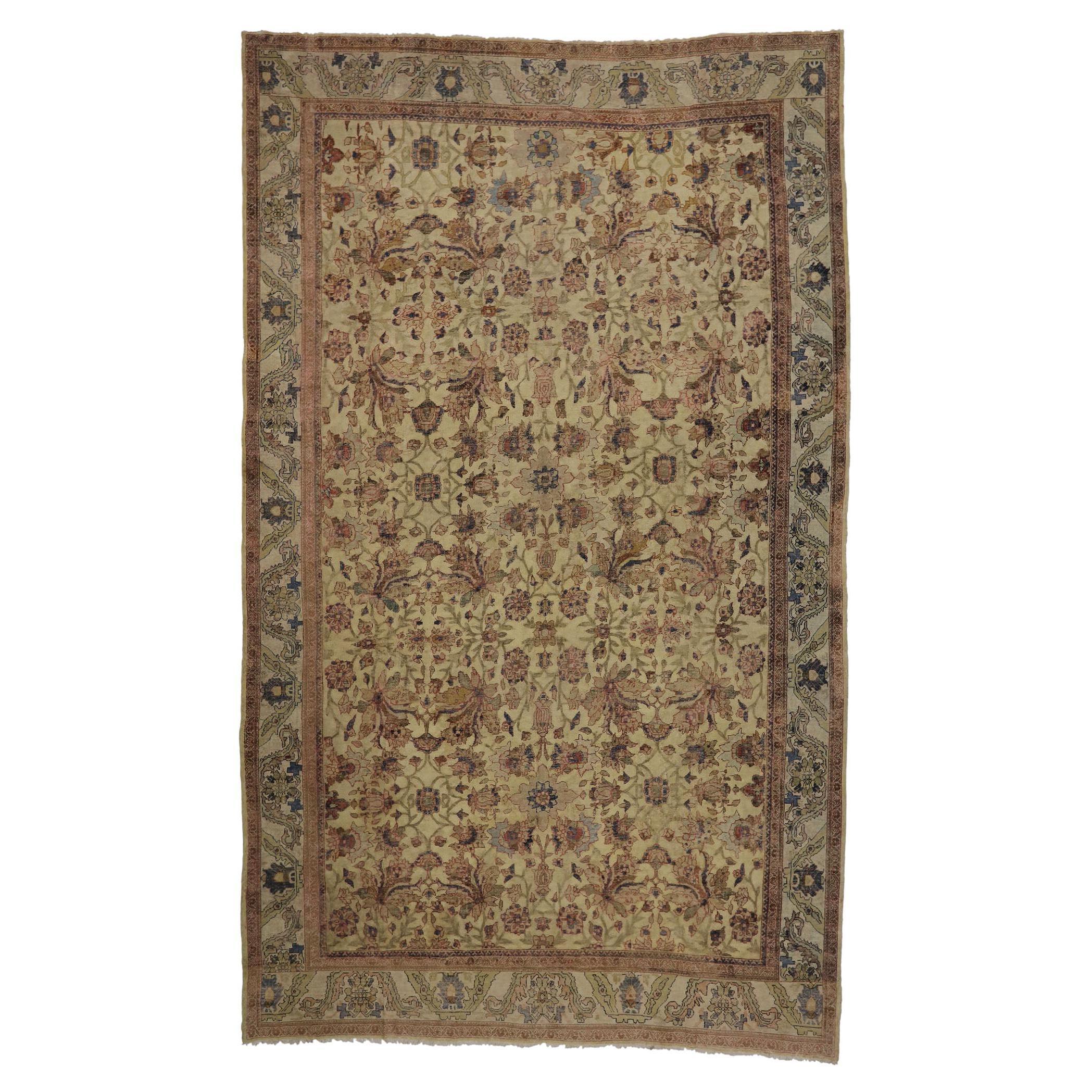 Late 19th Century Antique Persian Sultanabad Rug For Sale