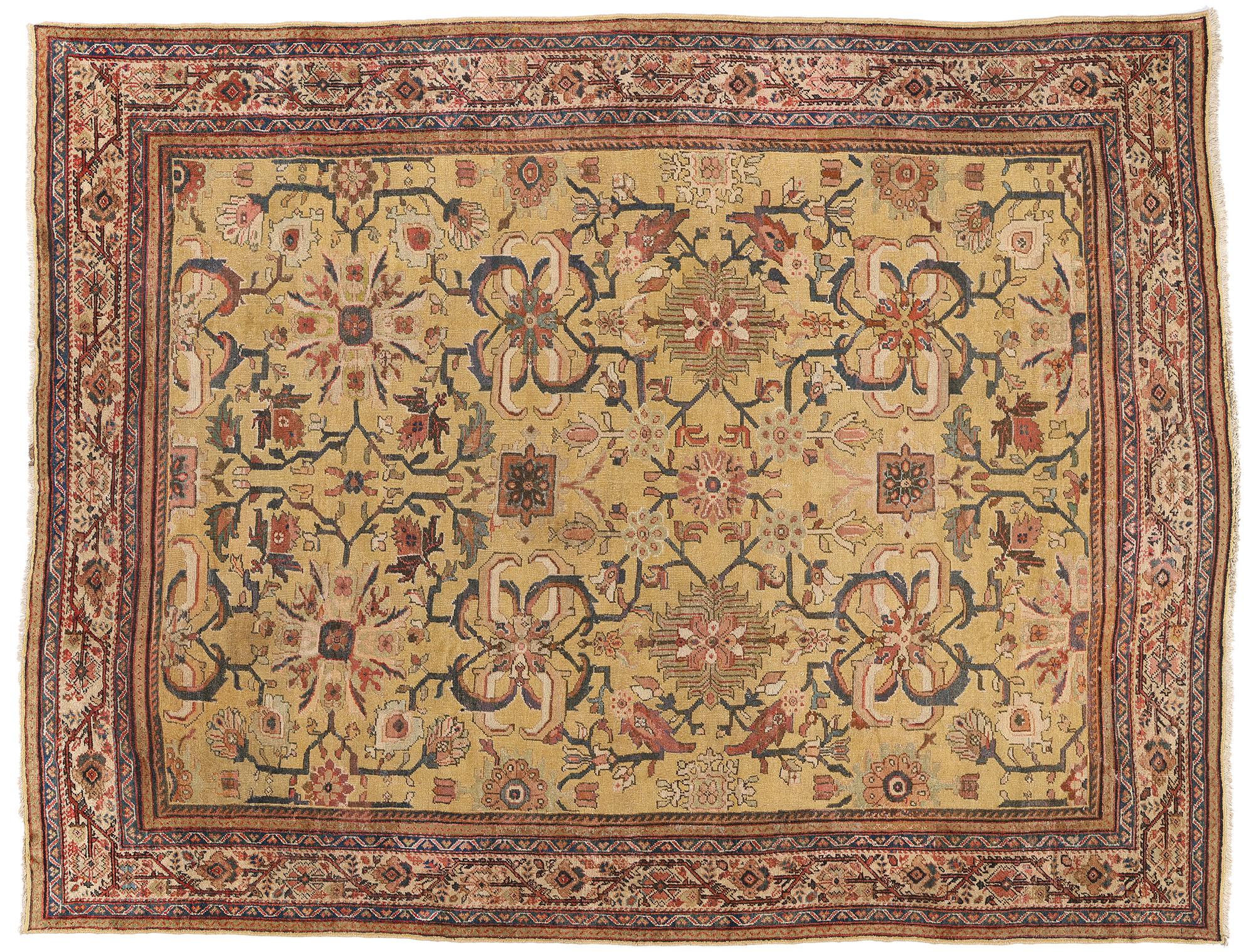 Antiker persischer Sultanabad-Teppich des späten 19. Jahrhunderts mit traditionellem Stil im Angebot 3