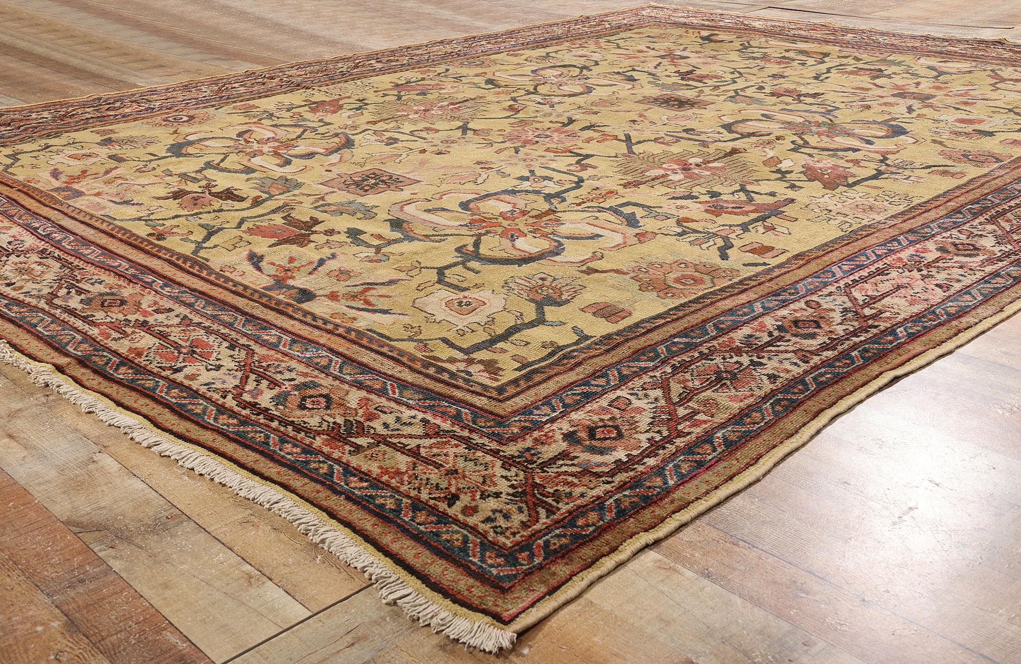Antiker persischer Sultanabad-Teppich des späten 19. Jahrhunderts mit traditionellem Stil (Wolle) im Angebot