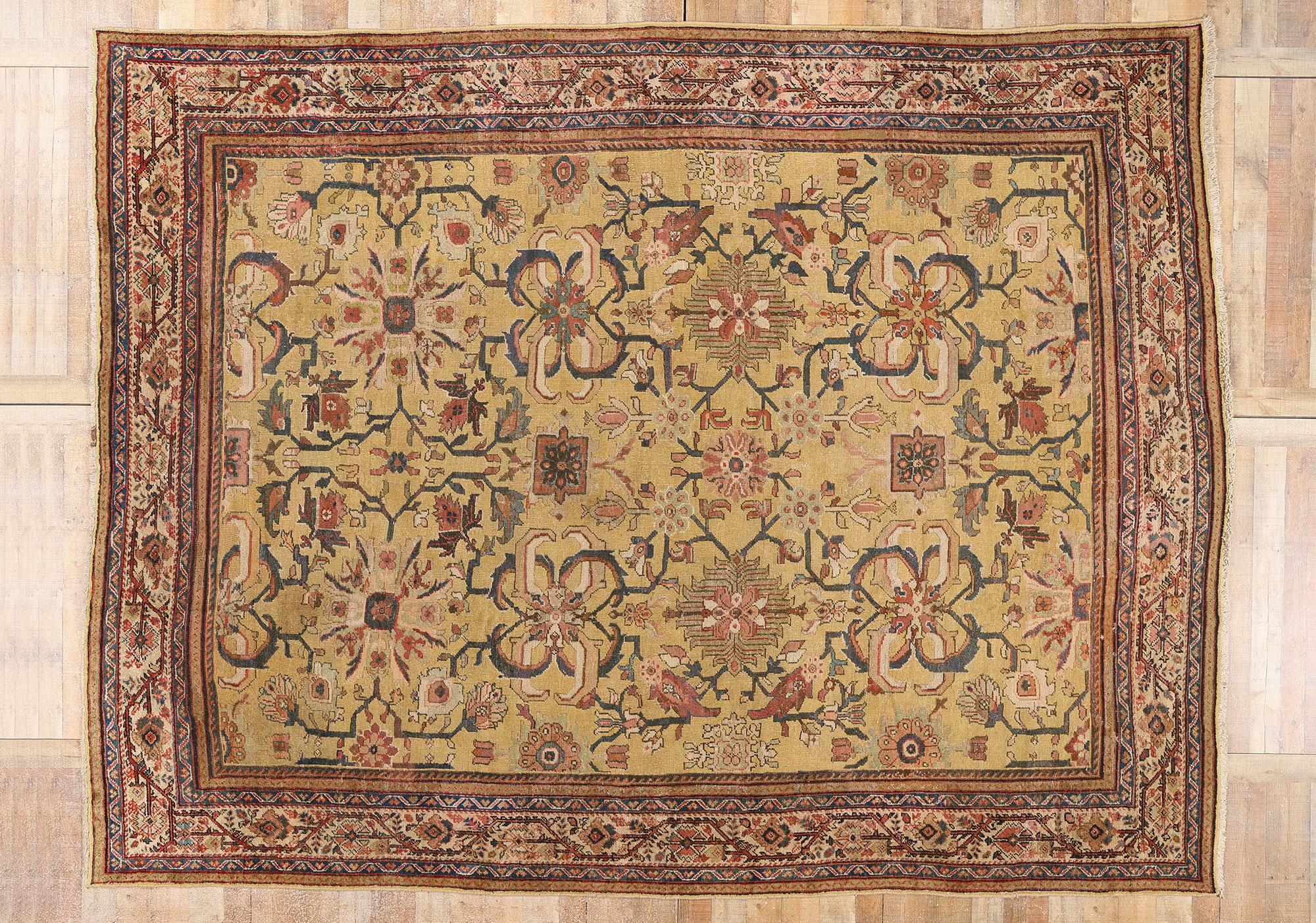 Antiker persischer Sultanabad-Teppich des späten 19. Jahrhunderts mit traditionellem Stil im Angebot 2