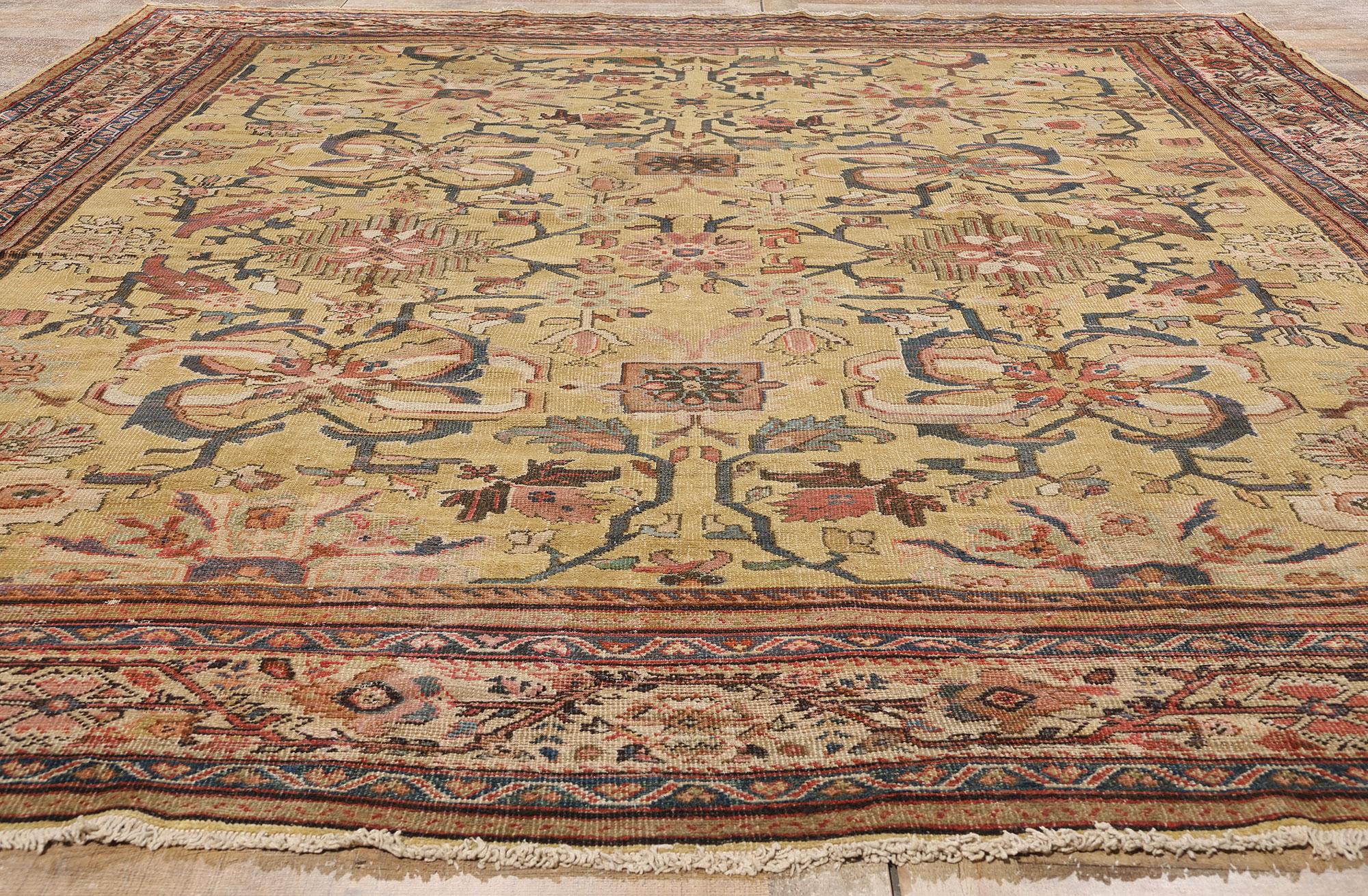 Antiker persischer Sultanabad-Teppich des späten 19. Jahrhunderts mit traditionellem Stil im Angebot 1