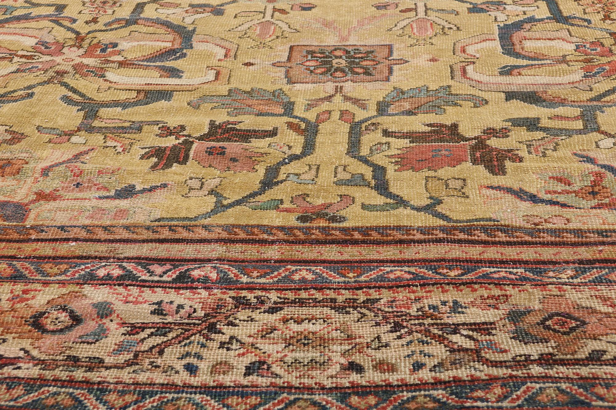 Antiker persischer Sultanabad-Teppich des späten 19. Jahrhunderts mit traditionellem Stil (Handgeknüpft) im Angebot