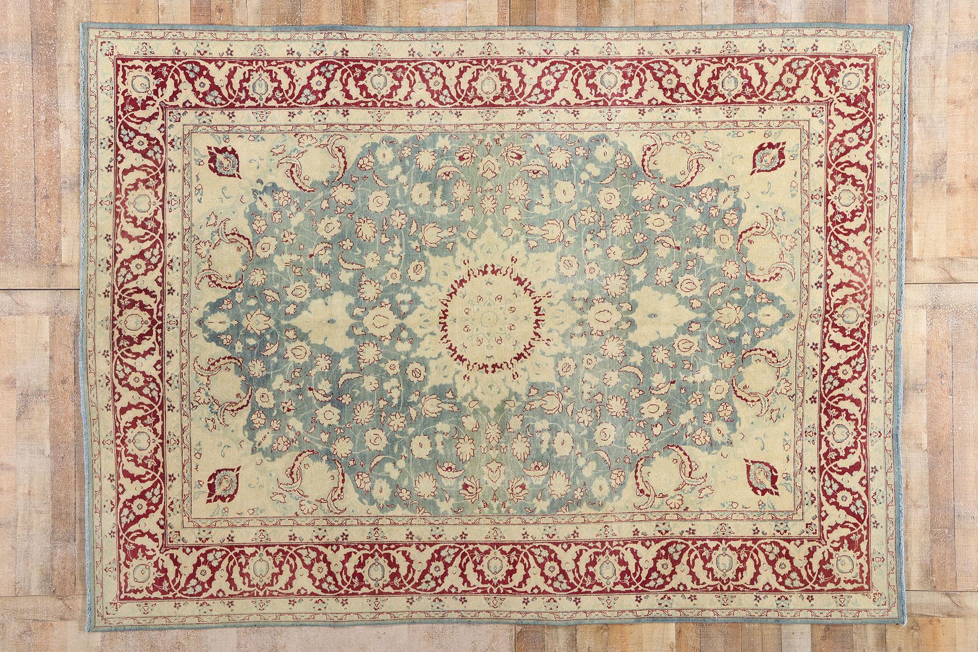 Antique Persian Tabriz Carpet with Modern Style For Sale 4