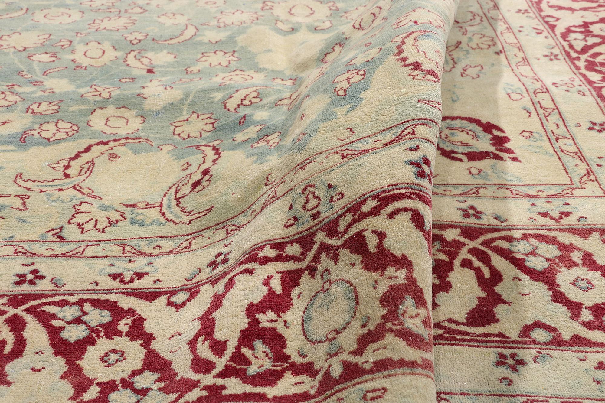 Wool Antique Persian Tabriz Carpet with Modern Style For Sale